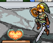 Link and the second design of the Heart Container.