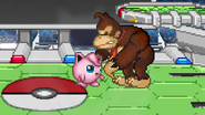 Jigglypuff hitting Donkey Kong with Rest on Pokémon Colosseum. Note the single active frame of the move.