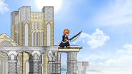 Ichigo walking on a platform.