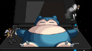 Snorlax uses Body Slam at Fox on Nintendo 3DS.