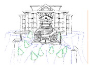 The original design sketch for Snowpoint Temple by Kevin Turbo Snider.
