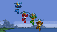 Four Mega Mans using Beat Call on Lake of Rage.