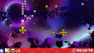 Fury standing on a star-shaped collection of Yellow Blocks on the left of the level.