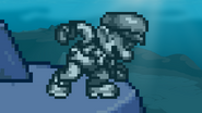Metal Mario near the ledge.