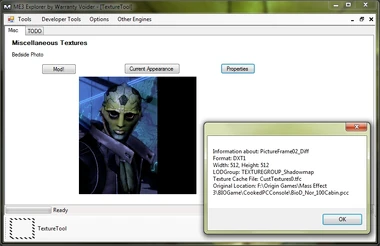 Texture Tool showing modded photo
