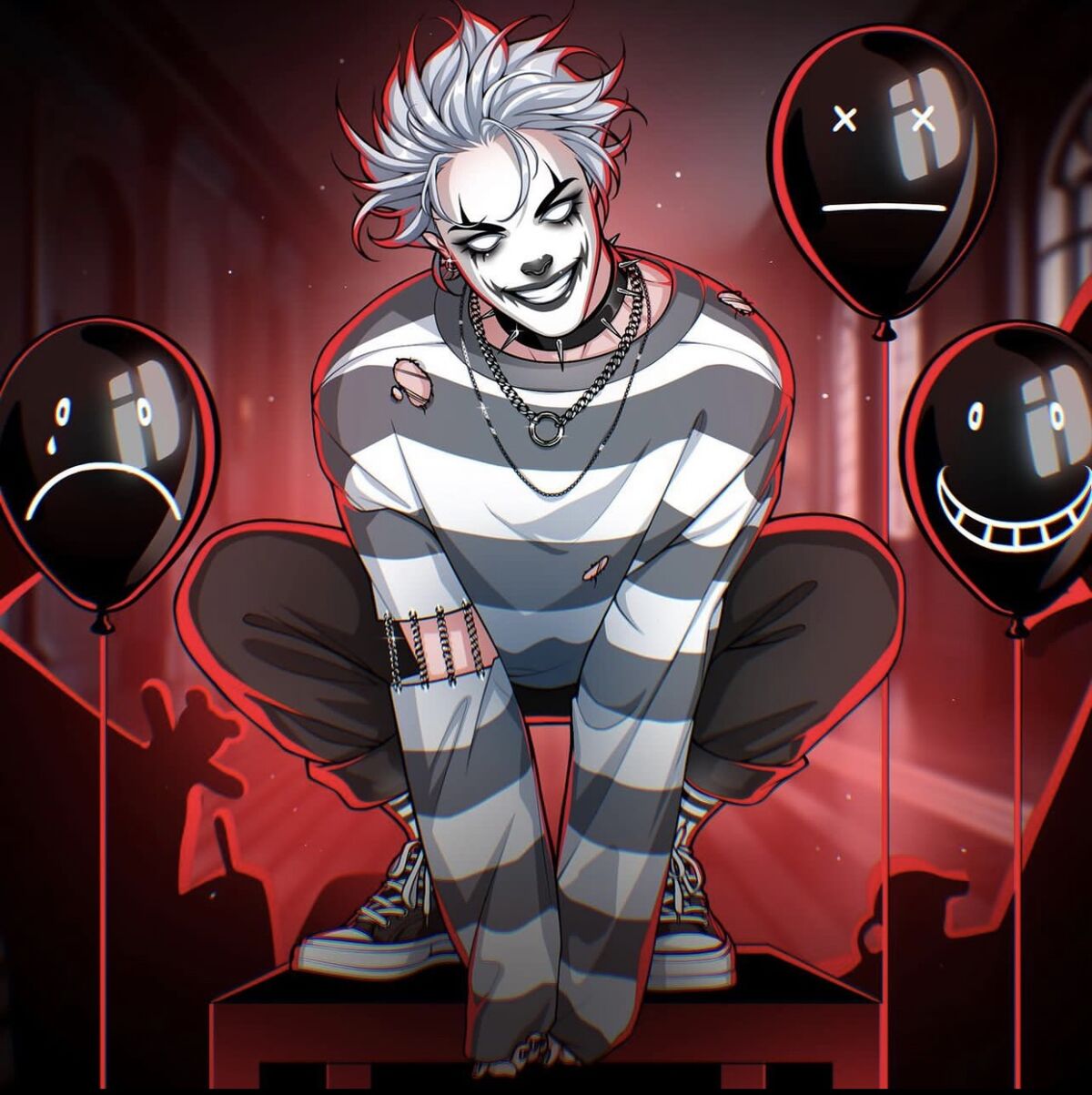Anime Evil Clown Jester 11 X 17 Print - Etsy