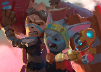 Crash and Brix as they appear on the loading screen for Mech Mice.