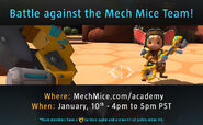 The second Mech Mice Team meet-up poster.