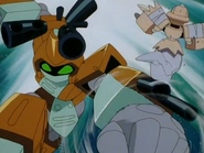 Metabee defeats Mistyghost with a punch.