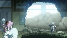 Unzen destroys a wall