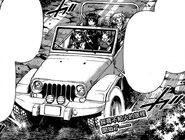 Ajimu drives her jeep.