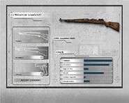 The Kar 98's stats in the weapons select menu