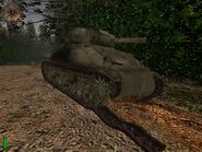 Destroyed M4 Sherman in Medal of Honor: Allied Assault.