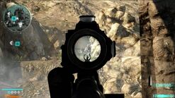 Aiming down a combat scope on the AKS-74u carbine