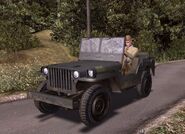 Drill Sergeant driving his Willys Jeep.