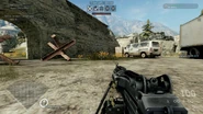 M249 with the bipod placed down.