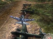parked G4Ms on the island