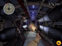 Another early screenshot which depicts a crew member carrying a Mauser C96 pistol (a weapon that was apparently cut from the game)