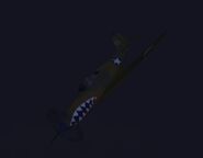 An Airacobra in the multiplayer map "Wake island".