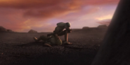 Lieutenant Upton despatches a sentry in Tunisia.