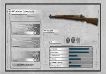 The M1 Garand's stats at the weapon load out screen.