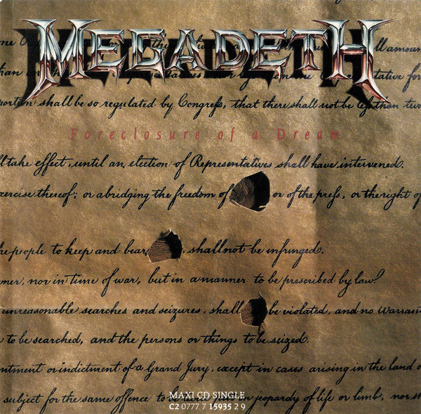Foreclosure of a Dream (single) Megadeth Fandom
