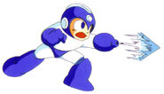 Artwork of Mega Man using Ice Slasher.