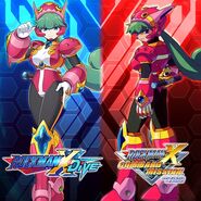 Marino artwork comparison. Rockman X DiVE art by Keisuke Mizuno (left) and Mega Man X: Command Mission art by Ryuji Higurashi (right).