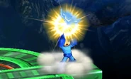 Mega Man using Spark Shock in Super Smash Bros. for Nintendo 3DS.