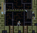 Mega Man X with three Boomerang Cutters on the screen.