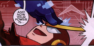 Mega Man obtaining Quick Bommerang in the Mega Man comic.