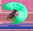 Bass's somersault kick in Mega Man 2: The Power Fighters.