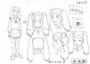 Shuko's anime design sheet.