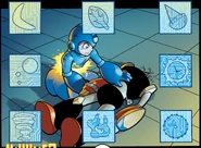 Mega Man copying the Mega Man 2 weapons from Doc Robot in Archie's Mega Man comic.