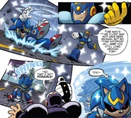 Flash Man using Time Stopper against Sonic Man.