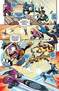 Espio using a kunai against Shadow Man in Worlds Collide.