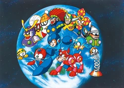 Japanese cover and promo art for Mega Man 6.
