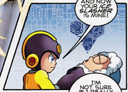 Mega Man obtaining Ice Slasher in the Mega Man comic.