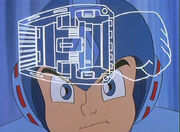 Mega Man getting Hard Knuckle in the Ruby-Spears Mega Man animated series.