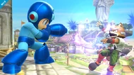 Mega Man shooting Fox with a charged shot