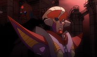 The "Professor" manipulating , the leader of Red Alert, into an allegiance.