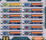 Mega Man & Bass (Weapon Select Screen, Mega Man)