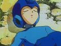 Mega Man in a cut scene in Mega Man 8