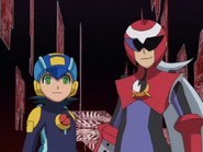 Close up of Phantom Rockman with Phantom Blues (right).