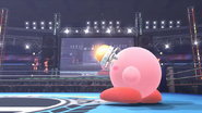 A bomb stuck on Kirby in Super Smash Bros. for Nintendo 3DS/Wii U.