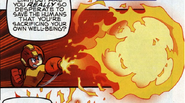 Mega Man using Atomic Fire in the Mega Man comic.