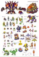 Mega Man Maverick Hunter X enemy and boss concept art from page 275 of R20 Rockman and Rockman X Official Complete Works.