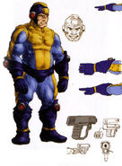 Concept art of Bad Box Art Mega Man from the Street Fighter X Tekken Artworks book.[9]