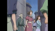 Sonjo and Millionaire watch the Super Cyber Beast flies overhead.