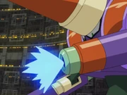 MoltanicMan using Vulcan Arm against MegaMan.